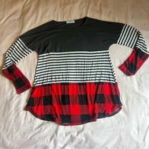 Zenana Buffalo Check Plaid Top – Size Large